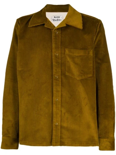Acne Studios Camp-collar Cotton-corduroy Overshirt In Yellow