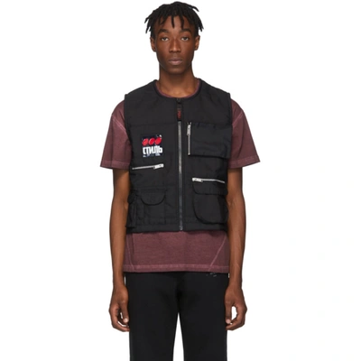 Heron Preston Ctnmb Patch Tech Zipped Multipocket Vest In Black