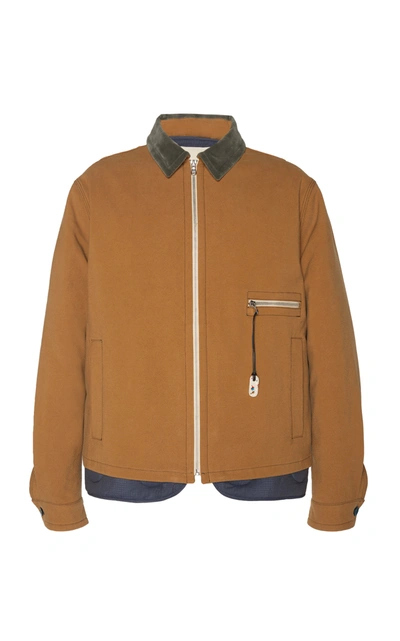 Federico Curradi Artisan Canvas Layered Workwear Jacket In Brown