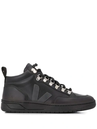 Veja + Net Sustain Roraima Leather High-top Trainers In Black
