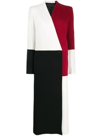 Haider Ackermann Color-block Wool And Cashmere-blend Coat In Black Red White