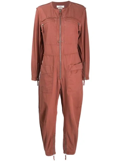 Isabel Marant Étoile Leiko Zip-front Utility Jumpsuit In Brown