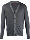 Altea Knitted Slim Fit Cardigan In Grey