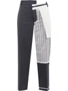 Monse Satin-trimmed Wool-blend Twill Straight-leg Pants In Black