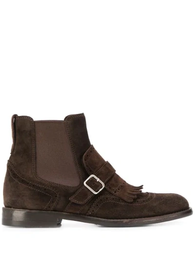 Henderson Baracco Buckle Detail Boots In Brown