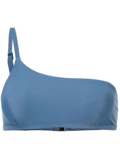 Matteau One-shoulder Bikini Top In Blue
