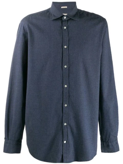 Massimo Alba Long-sleeve Fitted Shirt In Blue