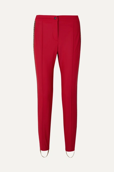 Fendi Roma Jacquard-trimmed Stirrup Ski Pants In Red