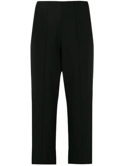 Courrèges Straight Cropped Trousers In Black