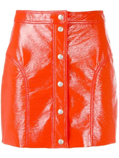 Courrèges Buttoned Mini Skirt In Orange