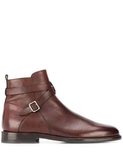 Henderson Baracco Leather Ankle Boots In Brown