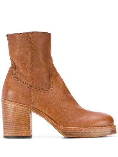 Officine Creative Chunky Sole Ankle Boots In Brown
