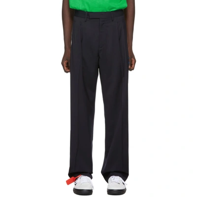 Off-white Logo Patches Tailored Trousers In 3200 Dkblno