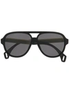 Gucci Logo Aviator Sunglasses In Black