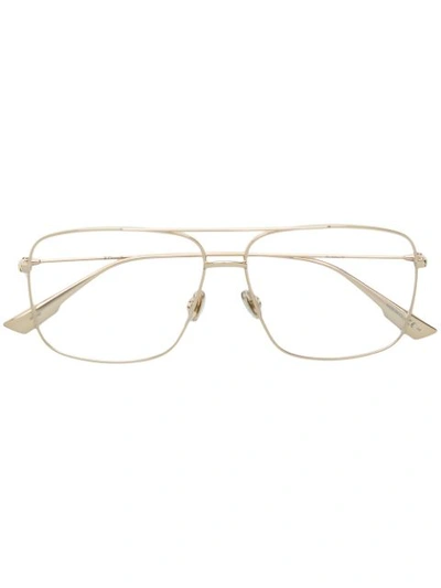 Dior Aviator Style Glasses In Metallic