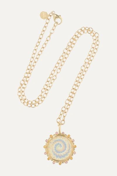 Marlo Laz Tie Die 14-karat Gold Sapphire Necklace