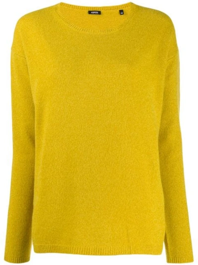 Aspesi Round-neck Knit Sweater In Yellow