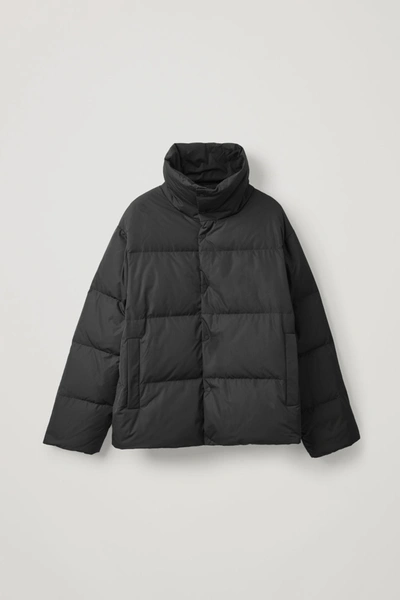 Cos Down Filled Short Puffer Jacket In Black