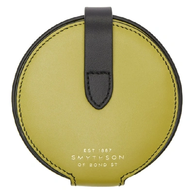 Smythson Yellow Circle Coin Purse In Lime Yllw