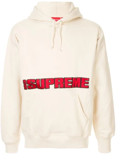 Supreme Logo Hoodie In White