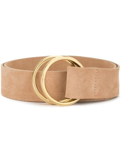 B-low The Belt Round Buckled Textured Belt In Brown
