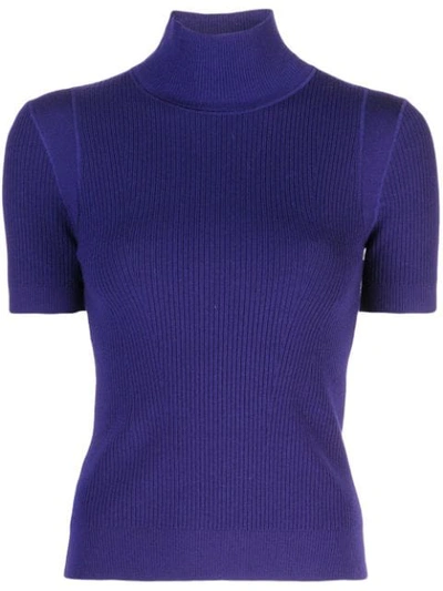 Jason Wu Ribbed Knit Top In Blue