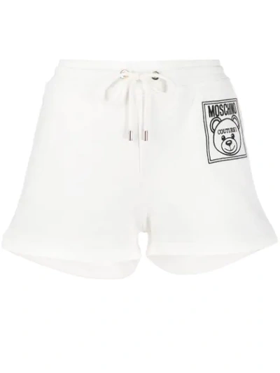 Moschino Teddy Label Running Shorts In 4002 White
