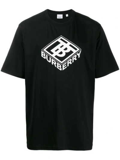 Burberry Ellison Logo T-shirt In Black