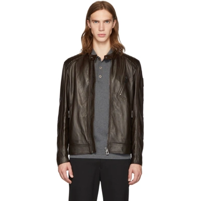 Belstaff V-racer Jacket Colour: Dark Pine In Dark Brown