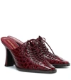 Sies Marjan Stella Croc-effect Leather Mules In Red