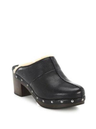 Ugg Kassi Leather Clogs In Black | ModeSens