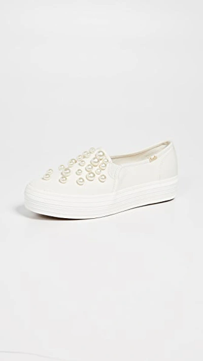 Keds X Kate Spade New York Triple Decker Pearls In Cream