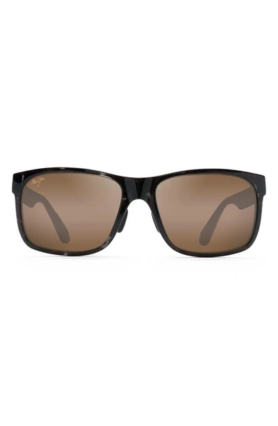 Maui Jim Red Sands 59mm Polarizedplus2® Rectangular Sunglasses In Bronze Mirror Polarized