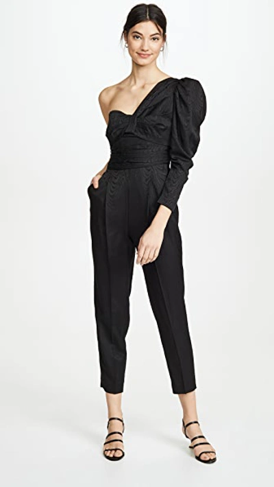 A.l.c Walden Asymmetrical One-shoulder Jumpsuit In Black