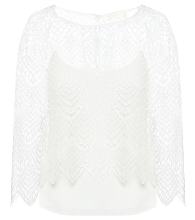 Max Mara Ornato Rebrodé-lace Bridal Blouse In White