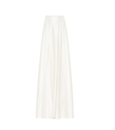 Max Mara Mentana Satin Bridal Maxi Skirt In White