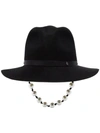 Maison Michel Rico Felt Hat W/ Faux Pearls In Black