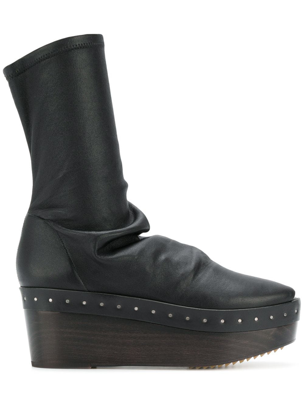 black platform sock boots