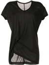 Rick Owens Asymmetric Short-sleeve T-shirt In Black