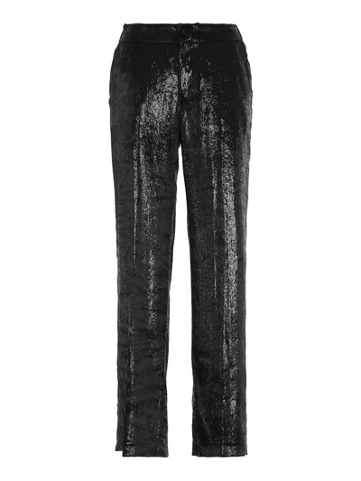 Pt01 Glittery Trousers In Black