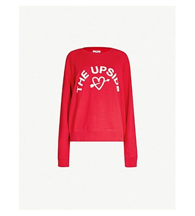 The Upside Logo-print Cotton-jersey Sweatshirt In Red