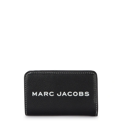 Marc Jacobs Black Grained Leather Wallet In Black And White