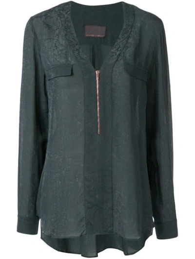 Ginger & Smart Panacea Zip-up Blouse In Blue