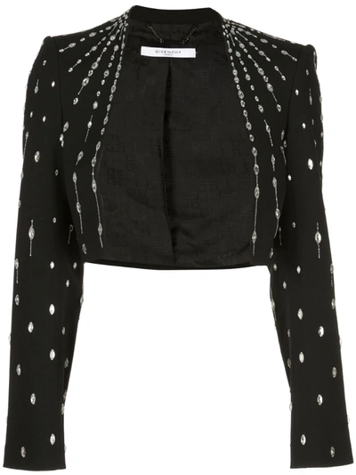 Givenchy Women's Crystal Embellished Cropped Bolero Jacket In Black