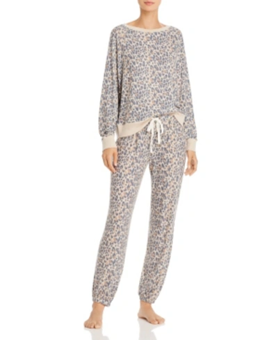 Honeydew Star Seeker Printed Pajama Set In Brown/natural Leopard