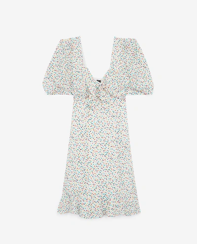 The Kooples Confetti Hearts Ruffled Printed Mini Dress In Multi Color