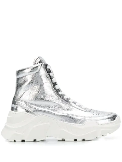 Joshua Sanders Women's Zenith High-top Platform Trainers In Silver