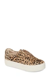 J/slides Heidi Platform Slip-on Sneaker In Beige/ Black Leopard Leather
