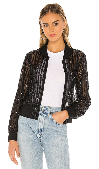 Lovers & Friends Nina Sequin Bomber In Black