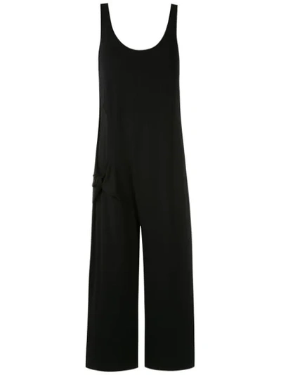 Mara Mac Draped Detail Jumpsuit In Black